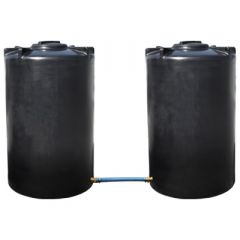 Citerne à eau aérienne ronde - 2 x 2000 litres - jumelées (Ø 1,20 m)