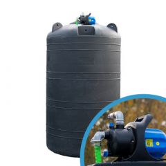 Citerne à eau aérienne ronde - Avec pompe - 3000 litres (Ø 1,35 m)