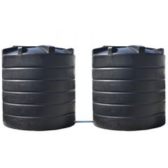 Citerne à eau aérienne ronde - 2 x 10000 litres - jumelées (Ø 2,40 m)