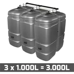 Cuve à mazout PE 3 x 1000L (=3000L) UV résist - jumelage largeur thumbnail