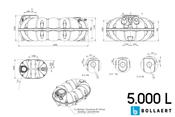 Fosse septique basse - 5000 litres 8